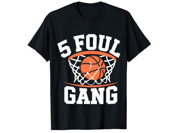 5 Foul Gang Basketball T-Shirt Design