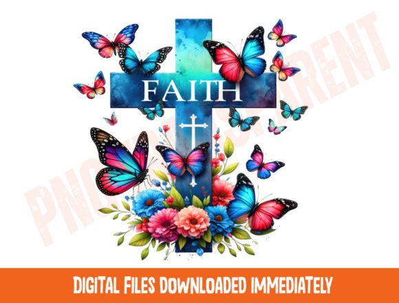 Faith Cross PNG for T-Shirt Designs