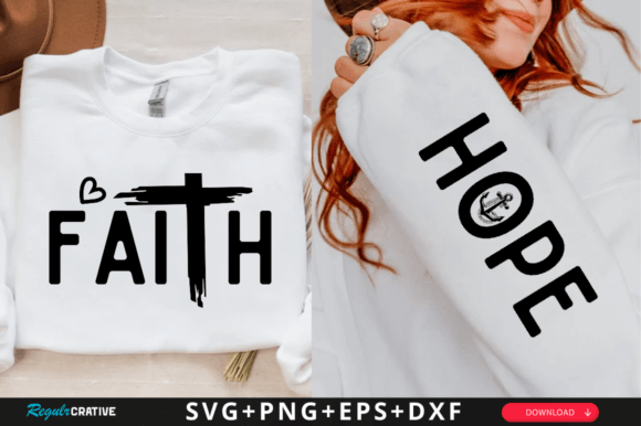 Faith Sleeve Svg Design, Religious Svg for T-Shirt Designs