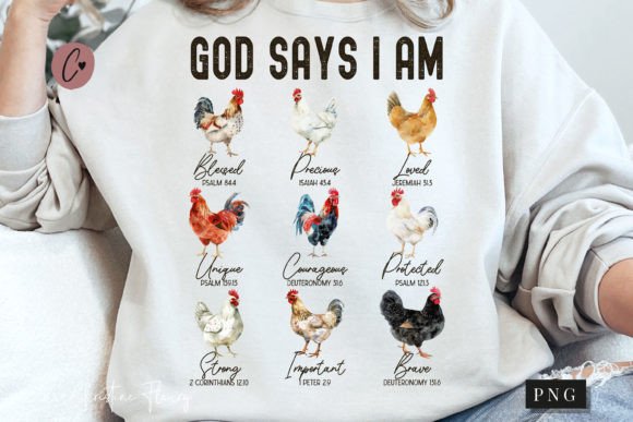 God Says I Am Chicken PNG, Farmhouse PNG
