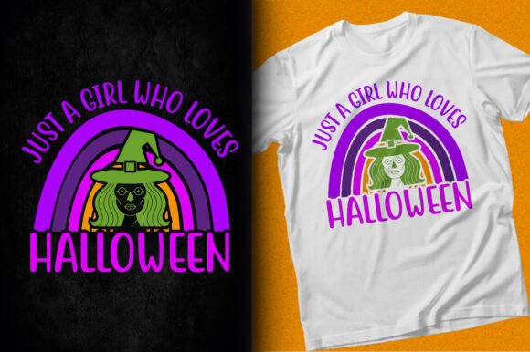 Just a Girl Who Loves Halloween Artwork and T-Shirt Designs