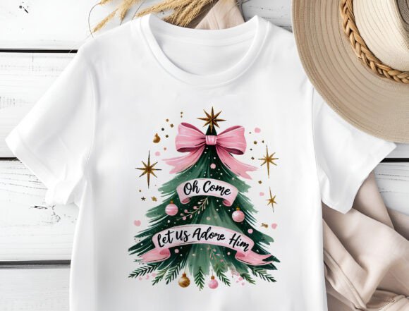 Oh Come Let Us Adore Him Png, Coquette T-Shirt Designs
