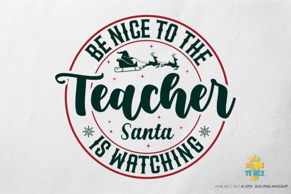 Teacher Santa Christmas T-shirt T-Shirt Designs